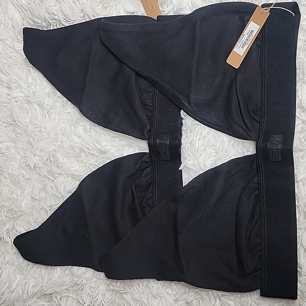 2pcs SKIMS COTTON RIB PLUNGE BRALETTE SOOT